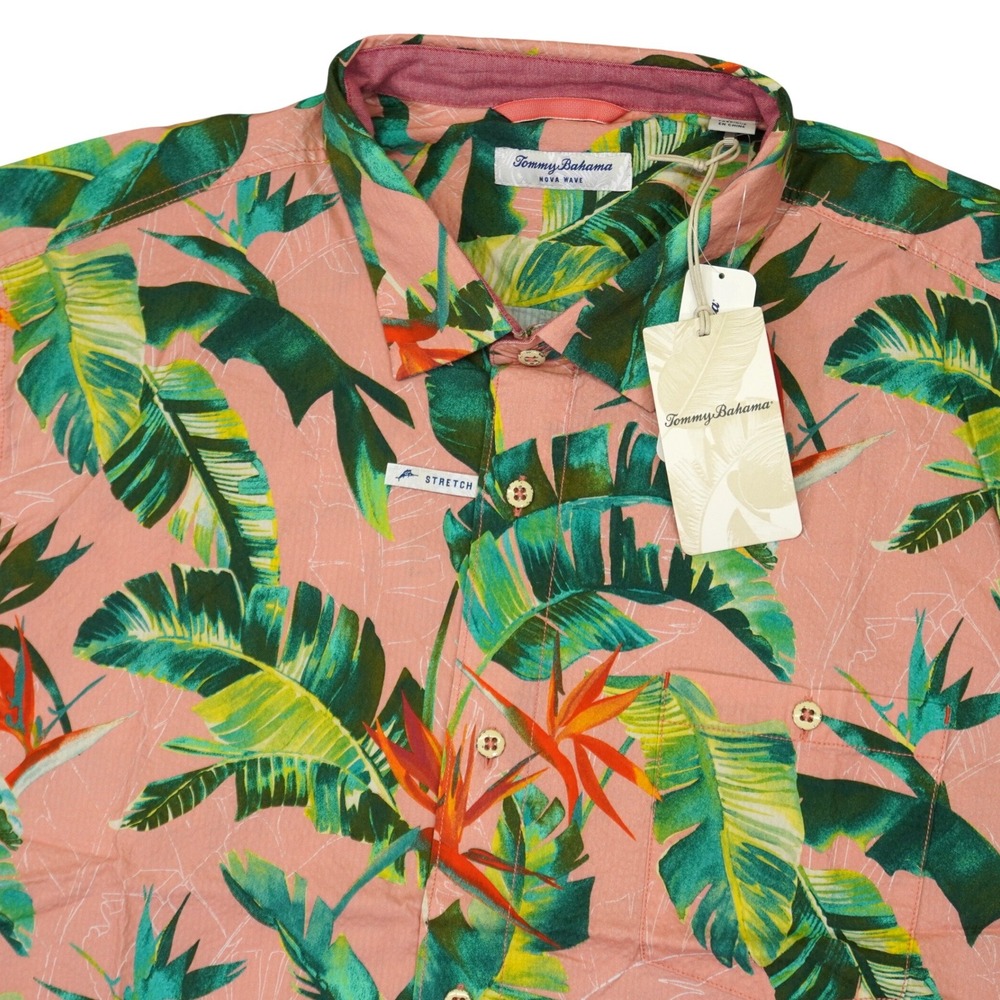 NEW Tommy Bahama Shirt Men 3XLT Nova Wave Hawaiian Floral Aloha Tropical Stretch